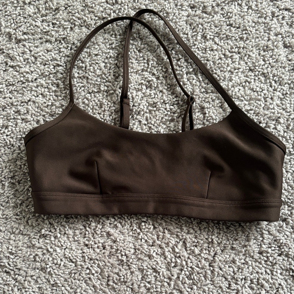 Brown also sports bra